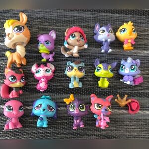 Lot Of 14 LPS LITTLES PET SHOP FOX DOG CAT LLAMA CHICKEN  MOUSE